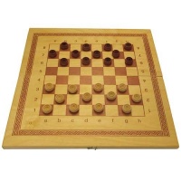 Игра 2 в 1 дерево: шашки, шахматы лакированные ES-0500